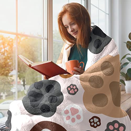 Couvertures chaudes et douces en microfibre isolante patte de chat - 7