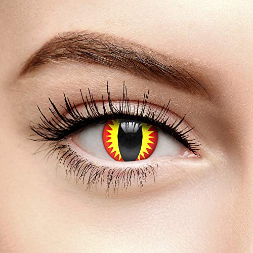 Chromaview Lentillas de Color Rojo Ojo de Dragón de 30 Días -...