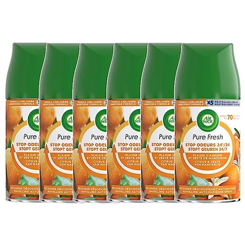 Air Wick Freshmatic Pure Fresh - Recambio para cáscara de cítricos y mandarina, 6 unidades (6 x 250 ml)