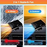 Jaaduem Car Heater, 2 in 1 Fast Heating and Cooling Fan Windscreen Defroster Defogger with Cigarette Lighter Plug, 200W Portable Car Heater for All 12V Auto - Image 2