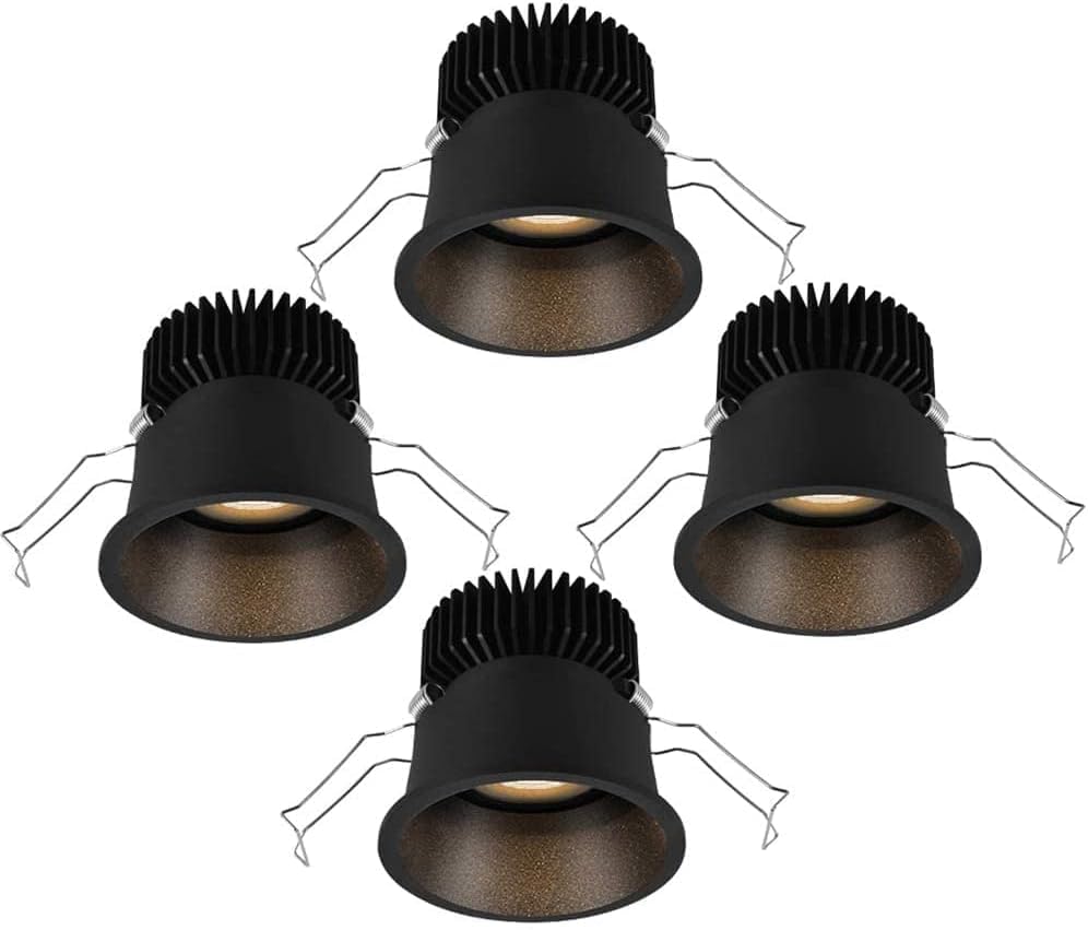 SdaryWare Paquete de 4 focos LED empotrables Modernos de 7 W y 12 W, de Metal Blanco para Interiores.,A7w-6000K