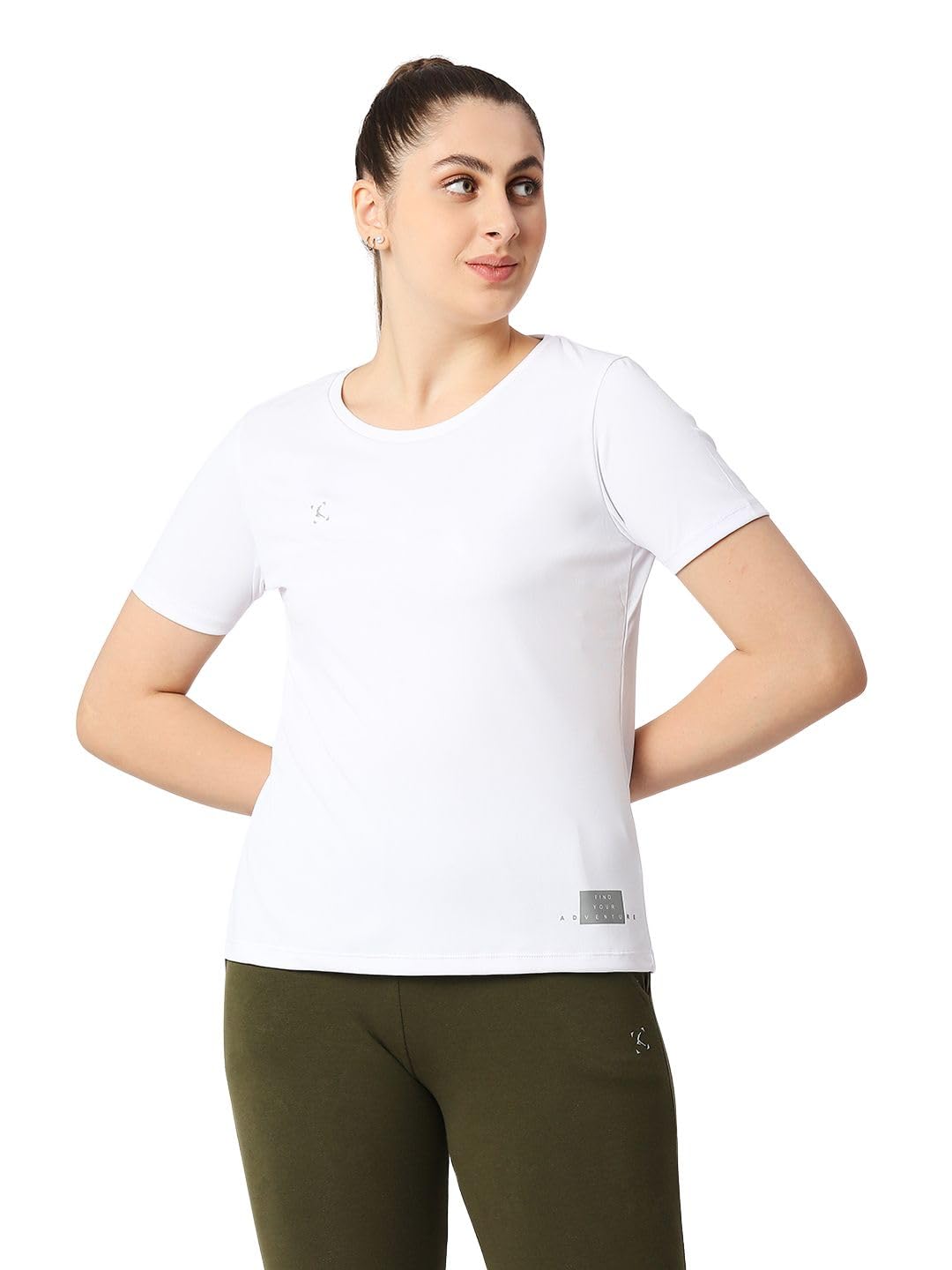lovable Women's Polyeaster Round Neck Short Sleeves Solid Regular Fit T-Shirt - Ventura Tee-picture-48