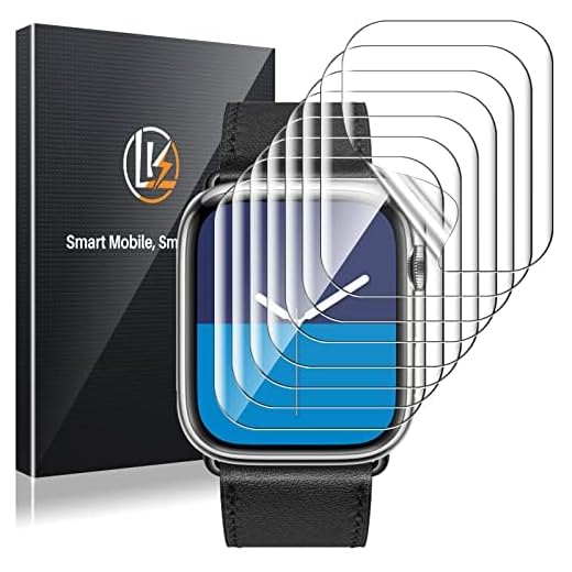 LK 8 Pack Screen Protector Compatible with Apple Watch Series 6 SE Series 5 44MM, Max Coverage, Self-Healing, Bubble Free, HD Transparent Flexible TPU Film for iwatch 44mm