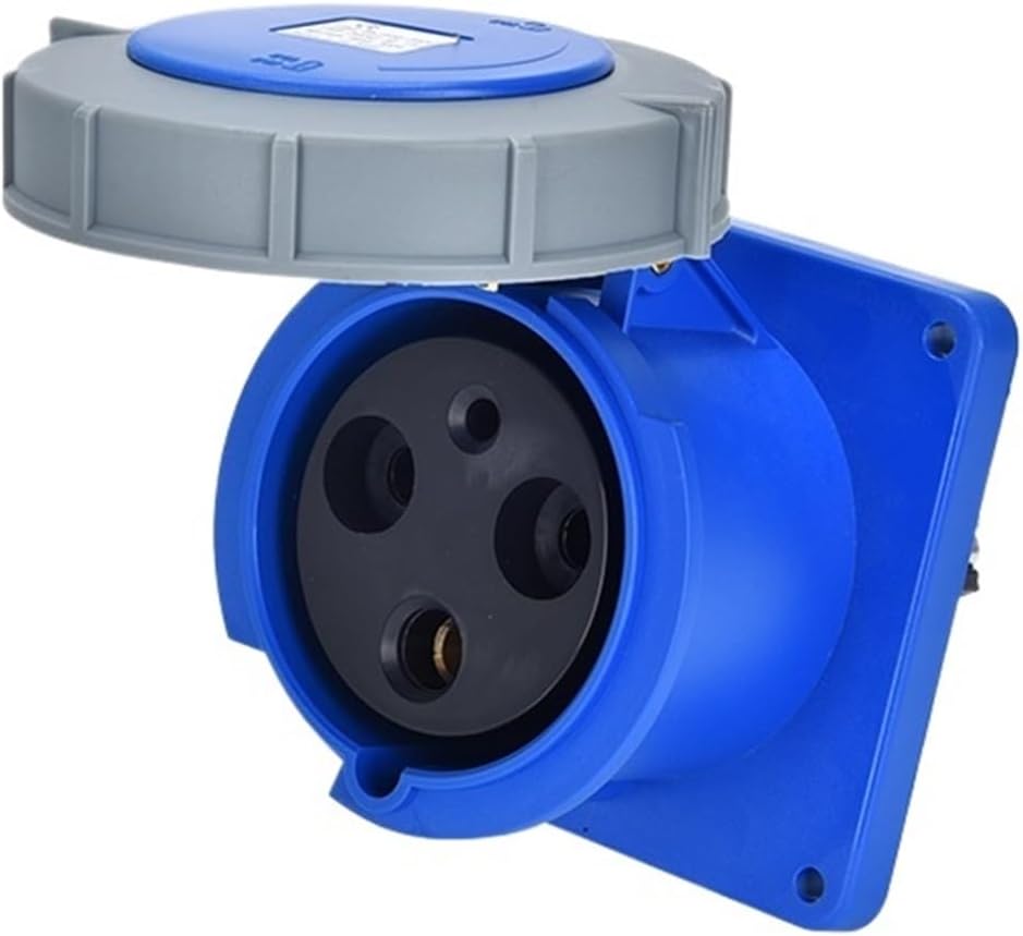 Three-Phase Industrial Waterproof Plug Connector 63A/125A 3-core 4P5-hole Explosion-Proof Aviation Exposed and Concealed Socket(3p125a Ip67 Concealed Straight)