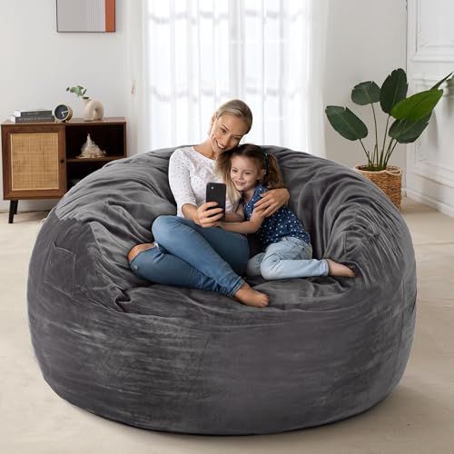 image for HABUTWAY Bean Bag Chair: Giant 4' Memory Foam Furniture Bean Bag Chair