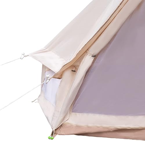 Miniatura 7 de Tienda Campana de campaña de lona impermeable de 118 pulgadas para todas las estaciones, poste central de 6.5 pies, tienda de campaña de algodón de