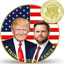 Trump Vance Challenge Coin, 47th Presidential Commemorative Gold Plated Challenge Coin, Show Your Pride and Support for The Donald Trumps Presidency