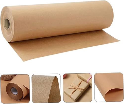 Miniatura 5 de EXCEART 1 rollo de papel de ramo de flores marrones Papel de embalaje de regalo Papel marrón Envoltura de regalo Papel de revestimiento de piso