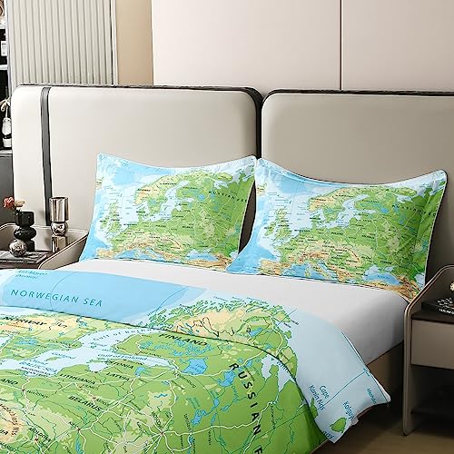 Juego de ropa de cama de océano azul con funda de edredón de algodón 5