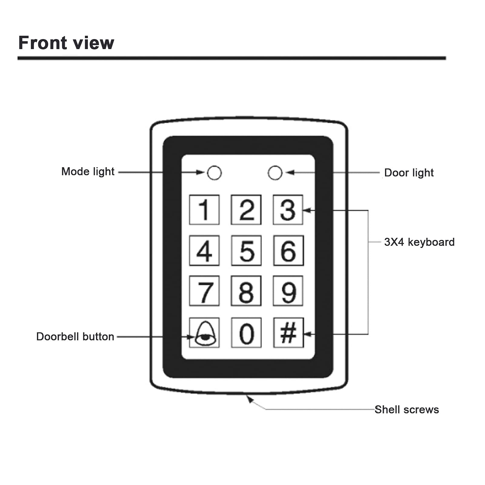 Sonew Codeschloss, Tastatur Zugangskontrolle, T6 Touch tür Zutrittskontrolle 125KHz Reader RFID Karte Sicherheitstür Zutrittskontrolle für Haus