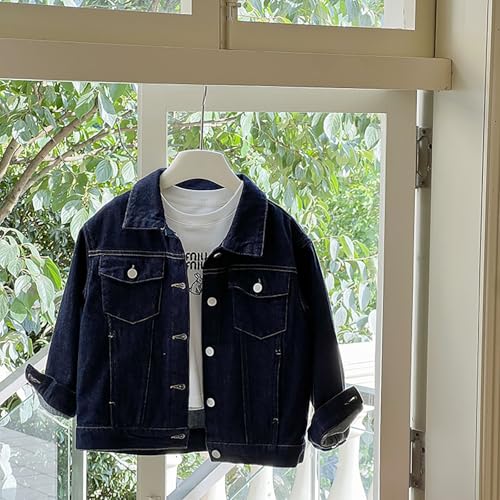 Denim Outerwear for Baby Girls Solid Windproof Long Sleeve Lapel Button Jacket Warm Casual Jackets with Pocket3