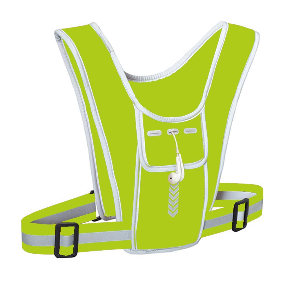 DZOZO Running Vest - Reflective Chest Pouch Bag with Phone Holder & Water Bottle Pocket