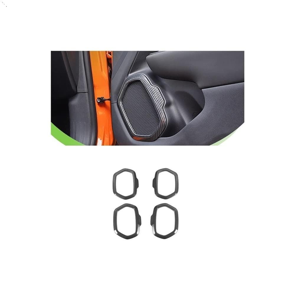 Door Speaker Ring Decoration Cover Trim ABS Compatible with for Renegade 2016-2022 Car Interior Accessories (Color : Carbon Fiber)
