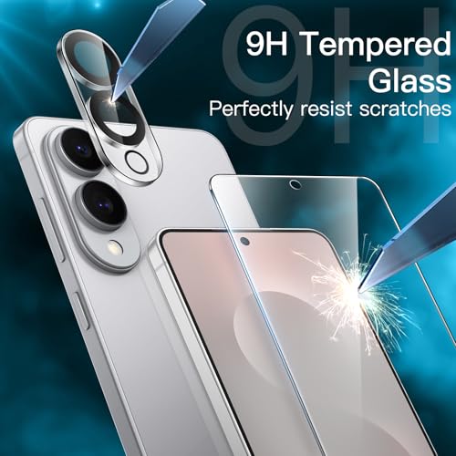 Image of JETech Screen Protector Guard for Galaxy S25 Edge, 2+2 Pack | with Camera Lens Protector, HD Clear Tempered Glass, Fingerprint ID Compatible, Anti-Scratch Protection