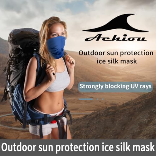 Image of Achiou Cooling Neck Gaiter, UV Protection Face Cover Scarf for Men Women | Breathable, Soft and Quick-Dry Neck Gaiter for Cycling, Running, Fishing