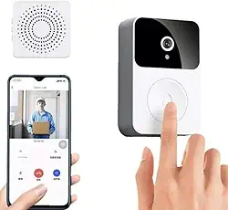 Campainha Inteligente Sem Fio com Câmera e Áudio, Wi-Fi, Visão Noturna e App para Monitoramento em Tempo Real
