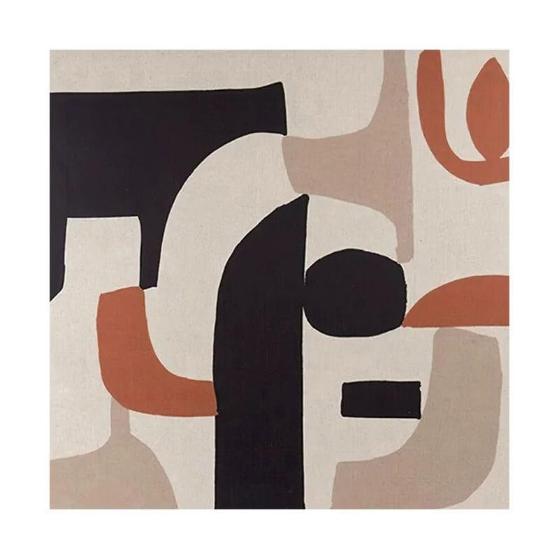 Tableau sur toile minimaliste pour salon moderne déco terre cuite 60x60cm