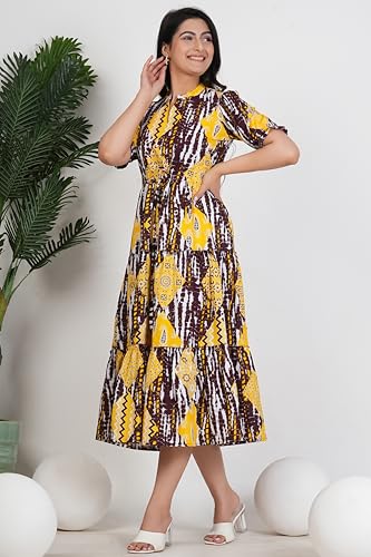 Image of Kuruti B Sheets Women's Cotton Floral Printed Regular Fit Anarkali Kurta for Women