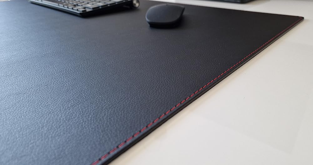 Multifunctionele bureau-onderlegger, 2 mm, schrijfmat met randbescherming, waterdicht, antislip, 70 x 40 cm, zwart