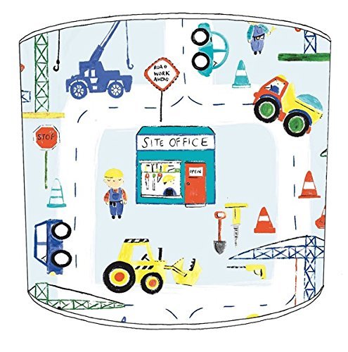Boys Construction Digger Tractor JCB Lampshade for A Ceiling Light in 3 Sizes - Free Personalisation