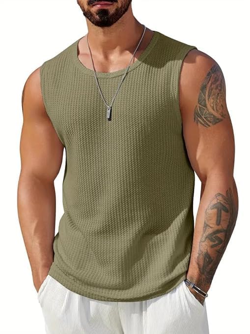 the modern soul Sleeveless Tshirt for Men | Tank Top for Men's | Vest for Man Waffle Vest-picture-50