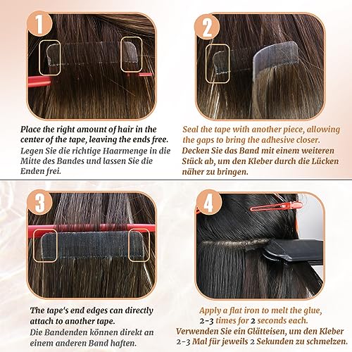 Ugeat Exstescion Capelli Veri Biadesivo 35cm Tape