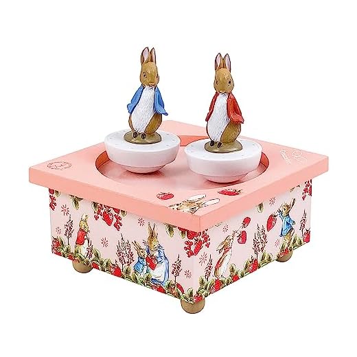 Trousselier 6260467 Spieluhr mit tanzenden Figuren für Kinder, Peter Hase, magnetisch, Musikbox, Musikspieluhr
