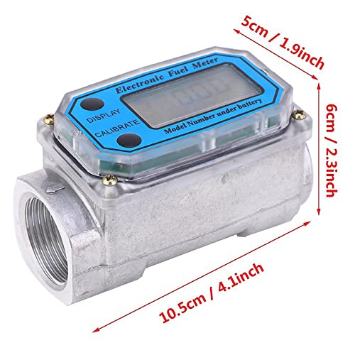 Medidor De Flujo Digital De Turbina Con Rosca NPT De Alta Precisión De 1 Pulgada Para Diésel, Queroseno Y Gasolina (Azul)