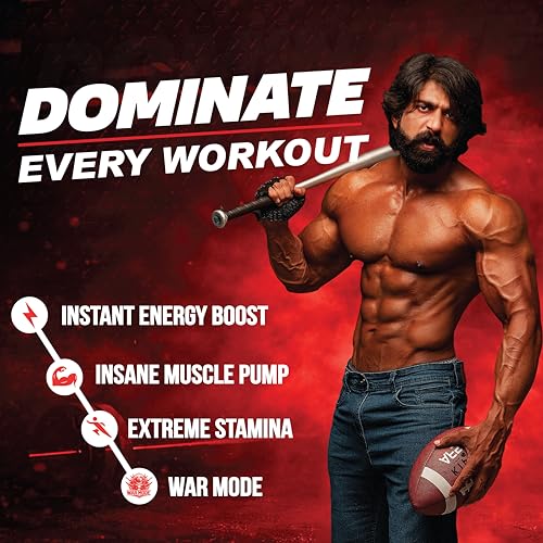 Image of Griffin Pre Workout for Men & Women | Energy, Focus, Strength & Muscle Pump with Nitrosigine 1050mg, L Citrulline 2300mg, Caffeine 200mg | 40 Servings (200 gms, Mango Strawberry Mix)