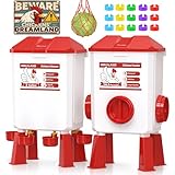 Mangeoire Poules et Abreuvoir Poules Automatique – 12 Kg / 11 L, Mangeoire Poule Anti Nuis...