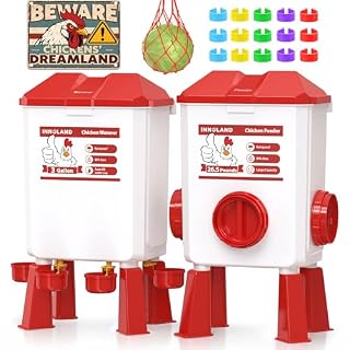 Innoland kit mangeoire 12 kg et abreuvoir 11 L rouge