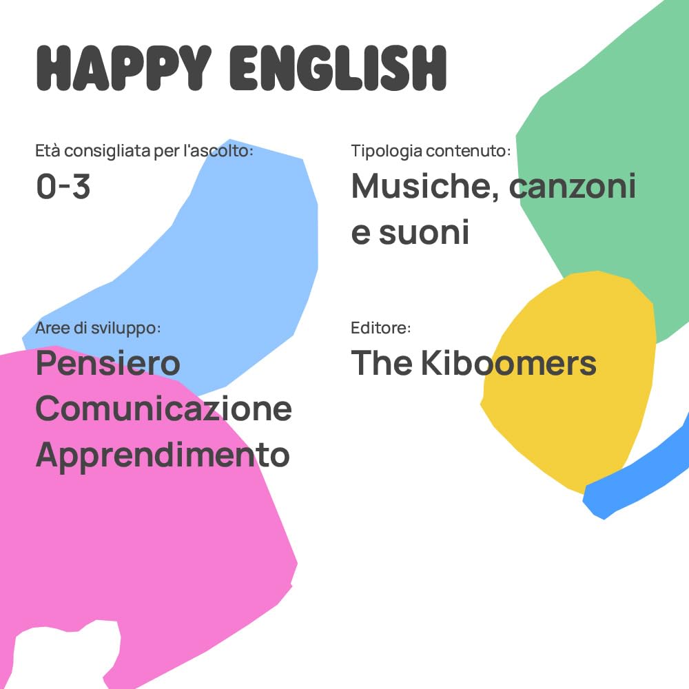 FABA Personaggio Sonoro – Happy English – Musiche e canzoni in inglese per bambini e bambine 0+ anni - Ascoltabile con i Raccontastorie FABA, gioco educativo versione italiana