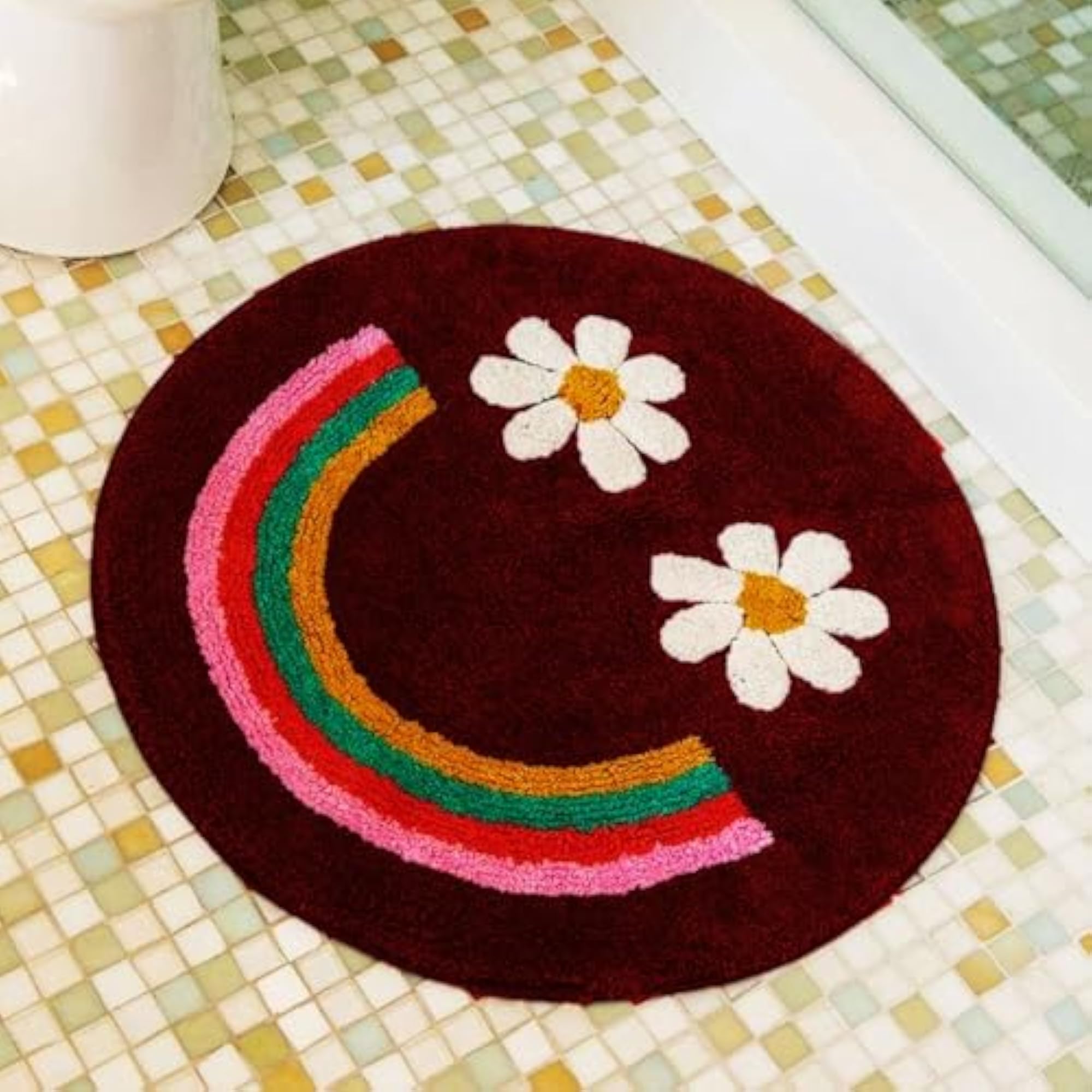 Super Soft Traditional Modern Mat for Home, Rangoli