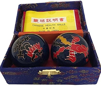 FEDOLOY Aeiniwer XGATML YIROCK Baoding Balls Chinese Health Massage Exercise Stress Balls - Blue Dragon #2