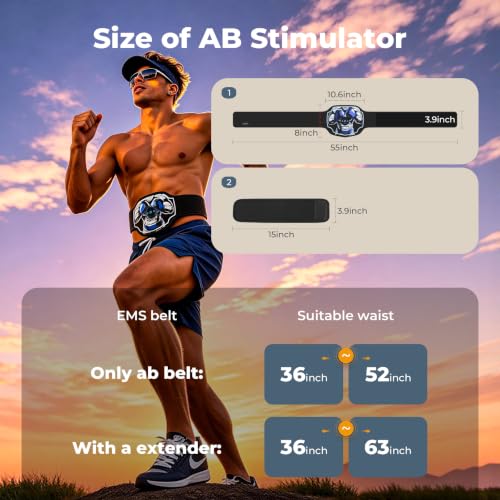 3 in 1 Wireless Tens Unit Muscle Stimulator for Pain Relief Therapy,Electronic Ab Stimulator Muscle Toner, ABS Belt Home Gym Workout Machine for Abdomen — view 5