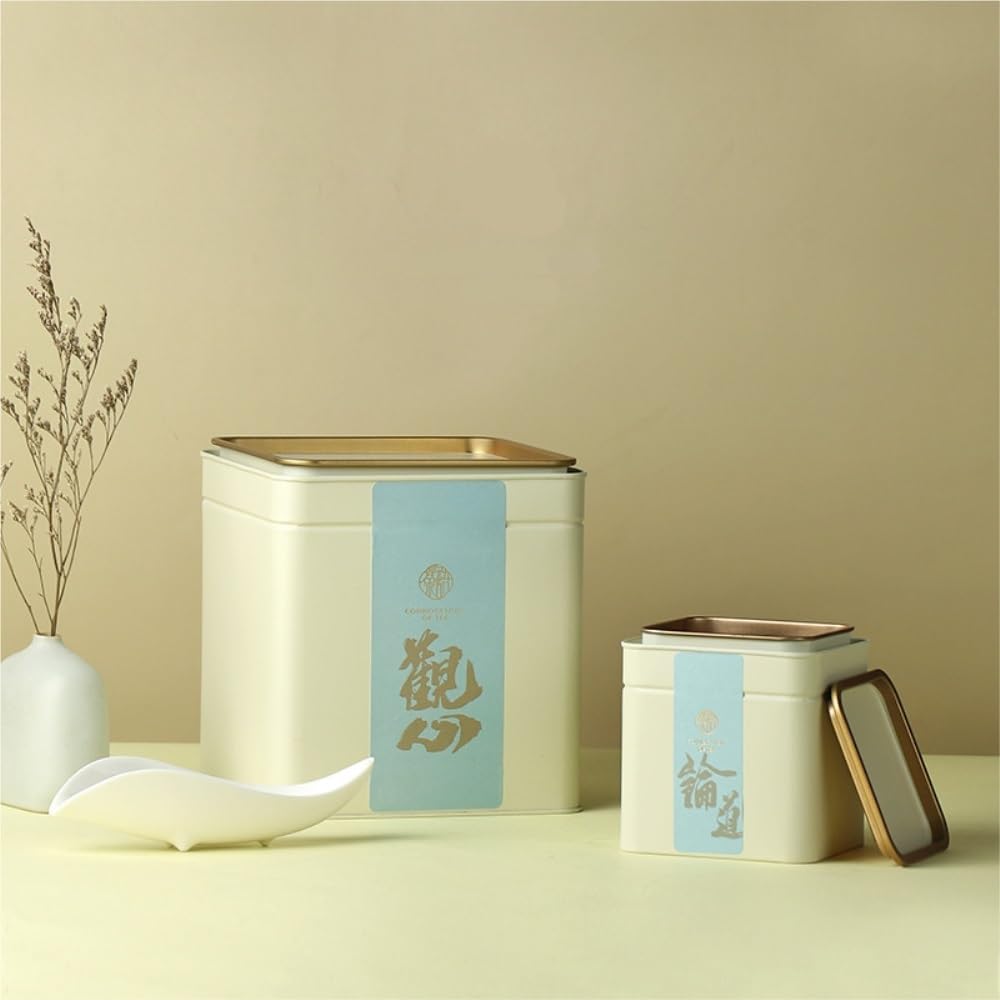 Set Da Tè Contenitori for la conservazione del tè sfuso Lattine sigillate Lattine quadrate colorate Teiere Lattina singola/doppie lattine Set di scatole regalo Barattolo Per Conservare Il Tè(D)