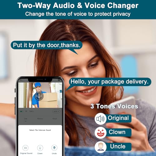 Wireless Video Doorbell Camera with Chime 1080P HD Smart Video WiFi Door Bells with Camera PIR Motion Detection Night Vision 2-Way Audio Battery Powered Work with Alexa Support SD Card & Cloud Storage - Image 4
