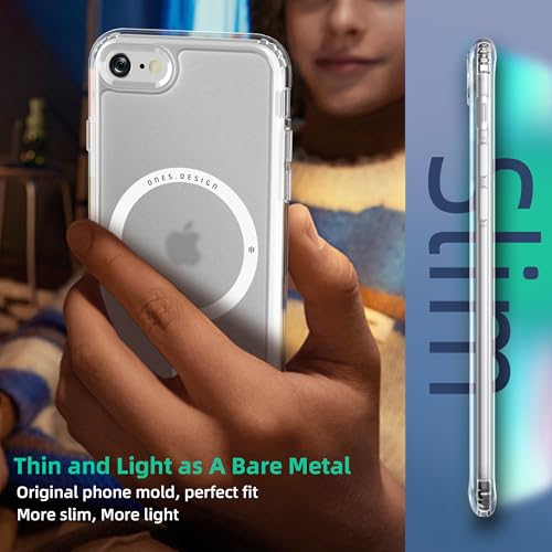Image of ONES for iPhone SE3 SE2 / 8 /7 Case, Translucent Matte Magnetic Phone Case, Compatible with MagSafe, Military-Grade Shockproof, Anti-Yellowing Hard Slim Matte Case for iPhone SE3 SE2 / 8 /7