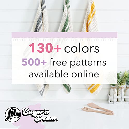 Lily Sugar'N Cream Poppy Yarn - 6 Pack of 57g/2oz - Cotton - 4 Medium (Worsted) - 95 Yards - Knitting/Crochet