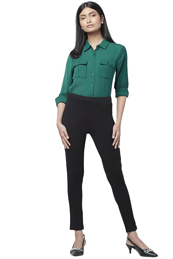 Annabelle by Pantaloons Women's Polyester Solid Regular Fit Top