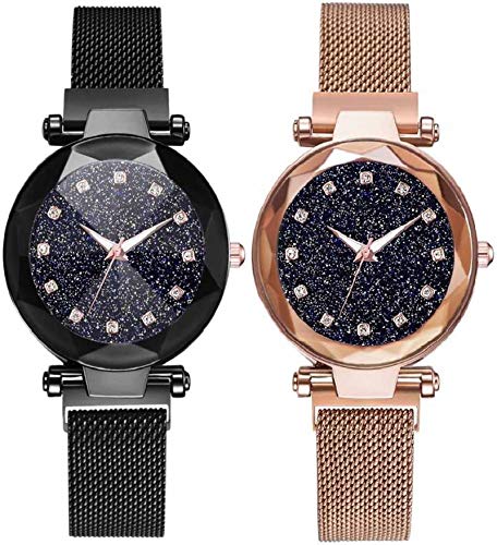 TESLO Analog Girls Watch (Black Dial Black & Gold Colored Strap) (B07WZZ6S34) Amazon Price History, Amazon Price Tracker