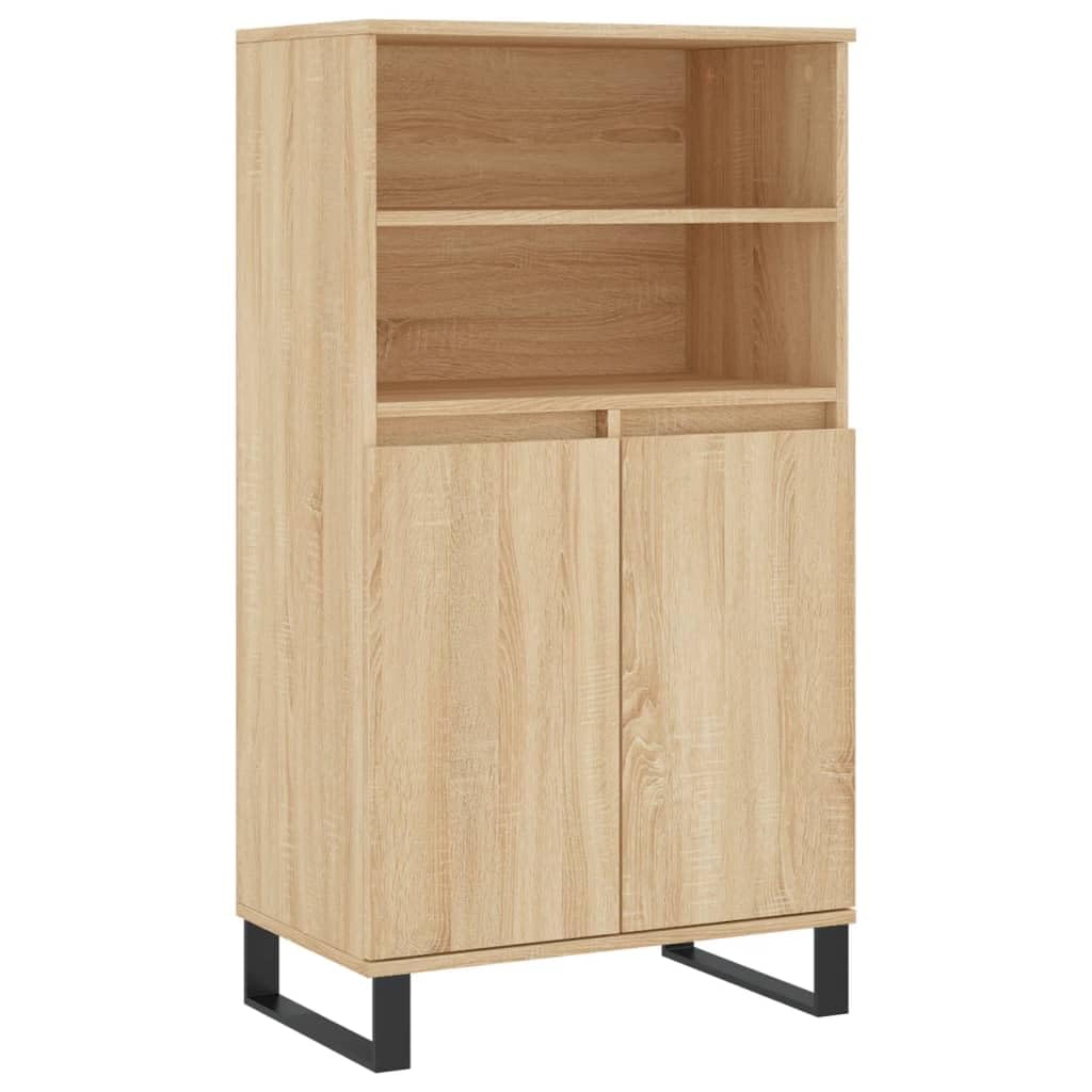 puraday Armario de 60 x 36 x 110 cm, armario lateral buffet, armario auxiliar para libros, armario alto de cocina para dormitorio, salón, cocina, pasillo, comedor, roble sonoma