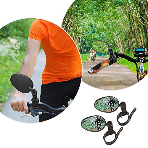 2 Pcs Bike Mirror 360° Rotatable Bike Rear View Mirror Shockproof Adjustable Bicycle Wing Mirror for Mountain Road Bike Scooter - Image 7