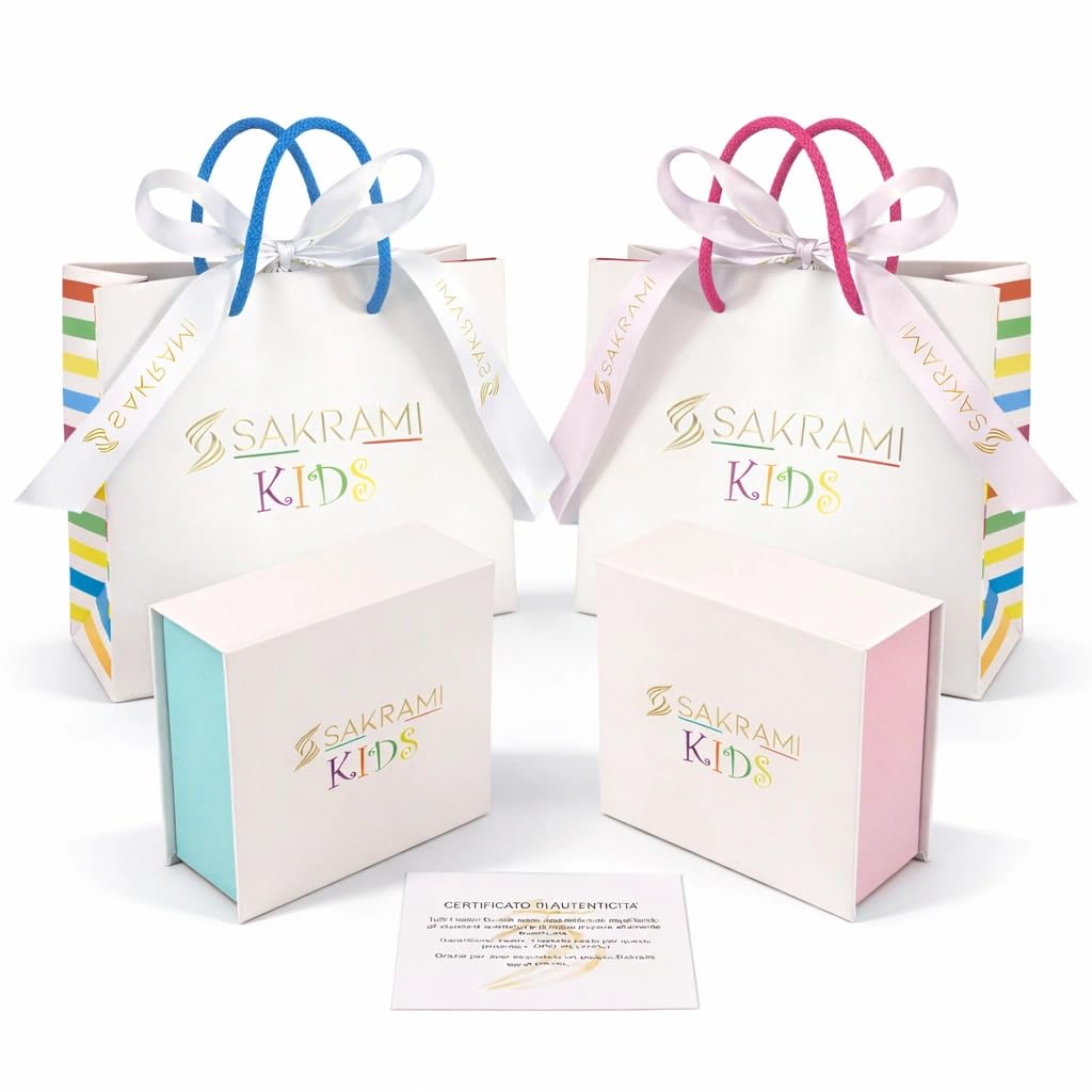 Sakrami Bracciale Oro 9 KT per Bambini con Piastrina Incidibile e Punto Luce – Gioiello Personalizzabile, Idea Regalo Nascita, Battesimo,  Comunione, Cresima