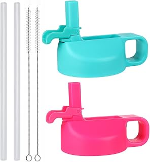 Straw Lid for 12 32 40 64 oz Wide Mouth Water Bottle, Lids Compatible with Hydro Flask Sports Water Bottle Lid Top Straw Cap-Dust Cover Design