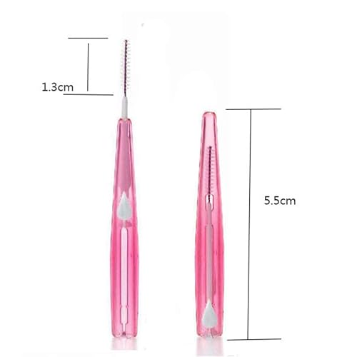 Miniatura 5 de EXCEART Cepillo interdental, cepillo interdental, cabeza de hilo dental, cepillo de higiene dental, herramienta de limpieza dental (rosa, 0.024 in)