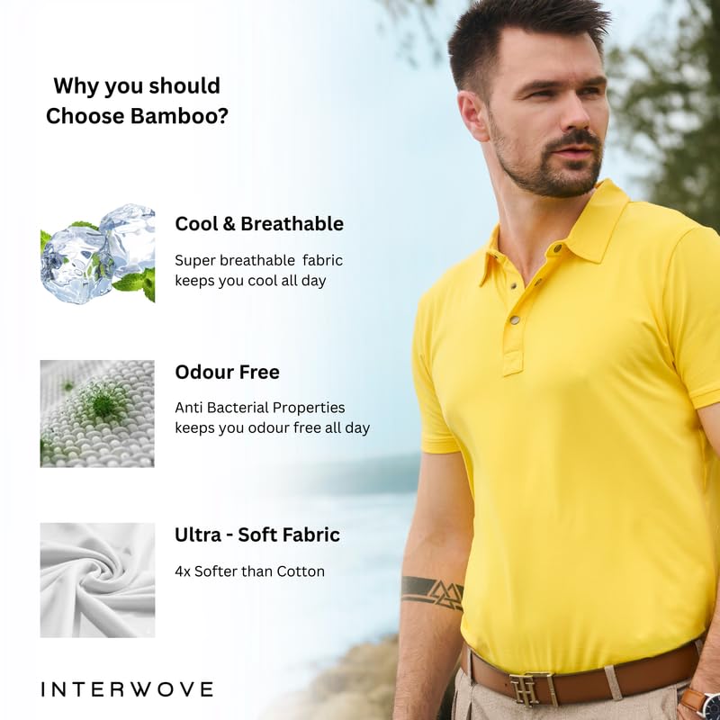 Image of Interwove Bamboo Knitted Polo T-Shirt