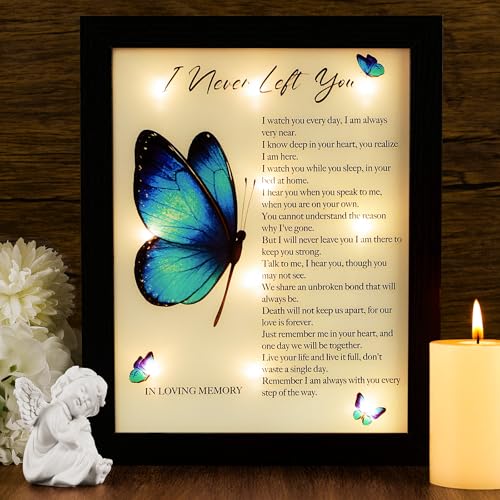 Memorial Gifts LED Shadow Box Sympathy Condolences Grief Butterfly Wings