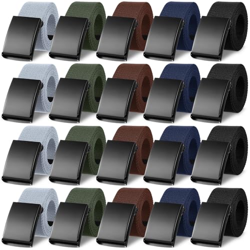 Image of Yahenda 20 Pcs Web Belt for Men Women Belt Adjustable Canvas girdle Golf Strap with Military Buckle Casual Web girdle