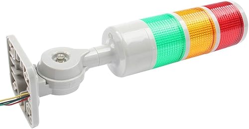 Miniatura 2 de Luz de señal para torre de señal, luz de advertencia industrial Andon con base giratoria, conmutable constante/intermitente, 110 V/220 V CA